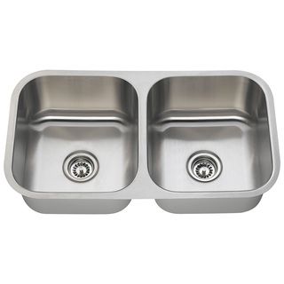 Polaris Sinks Pa205 16 Equal Double Bowl Stainless Steel Kitchen Sink