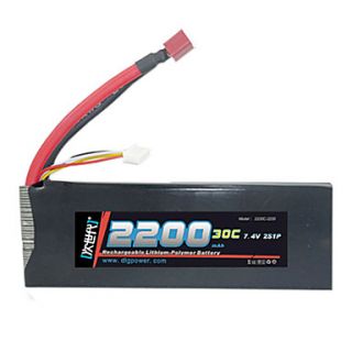 DLG 7.4V 2200mAh Li Po Battery(T Plug)
