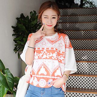 KYJ Womens Round Collar Oversized T Shirt with Pattern (More Colors)