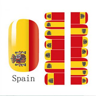 2x14PCS Spain World Cup Pattern Nail Art Stickers