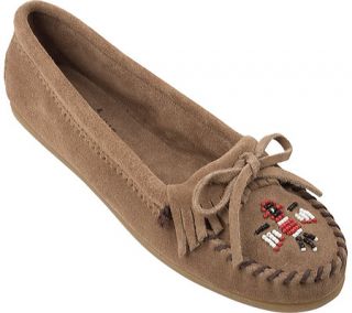 Womens Minnetonka Thunderbird II Suede   Taupe Suede Ornamented Shoes
