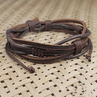 Unisex Multilayer Leather Braided Rope Bracelet Adjustable Chain