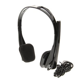 555 3.5mm Comfort Headset On ear Headphone Headset with Mic for Computer(Black)