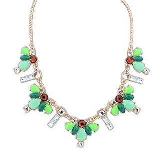 Womens European and America Sweet (Flowers) Plated Alloy Resin Statement Necklace(More Color) (1 pc)