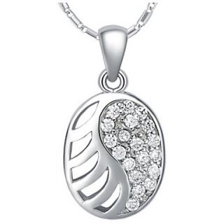 Elegant Round Shape Slivery Alloy Necklace With Rhinestone(1 Pc)