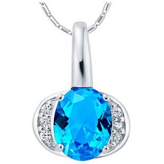 Vintage Round Shape Slivery Alloy Necklace With Rhinestone(1 Pc)(Red,Blue,Purple)