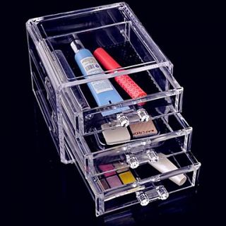 Acrylic Transparent Three Layer Cosmetics Storage Drawer Quadrate Cosmetic Organizer