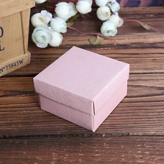 Pink Square Rose Pattern Favor Boxes   Set of 12