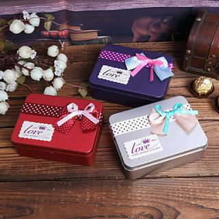 Favor Tins With Bow   Set of 6 (More Colors)