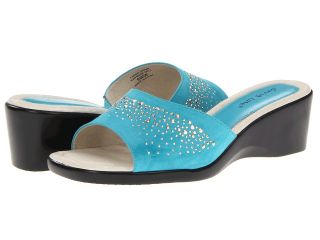 David Tate Glitter Womens Wedge Shoes (Blue)