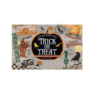 Rubber Trick or Treat Stamp Set