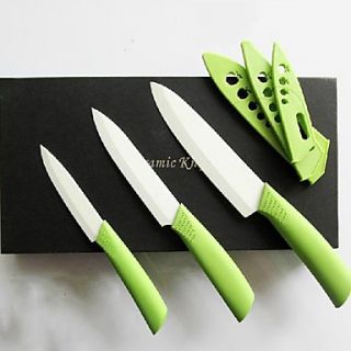 3 Pieces Ceramic Knife Set with Covers, 4 Paring Knife 5 Multi function Knife 6 Chef Knife with Gift Box