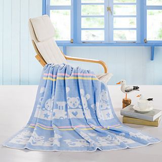 Siweidi Comfortable Cotton Jacquard Bear Print Cloth Baby Towel(Screen Color)
