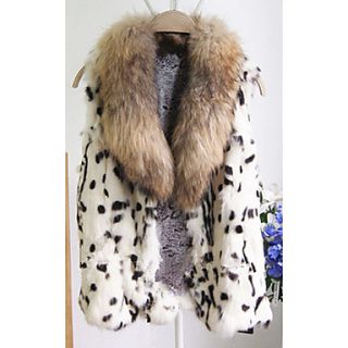 Sleeveless Shawl Rabbit Fur And Raccoon Fur Party/Casual Vest