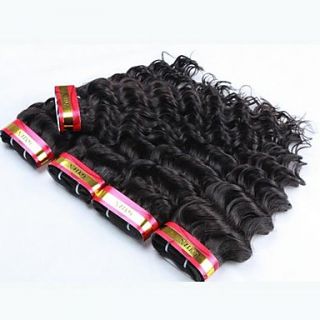 22 Inch Natural Black Deep Wave Kinky Curly Mongolian Virgin Hair Weave 62G/Piece (2.10OZ/Piece)