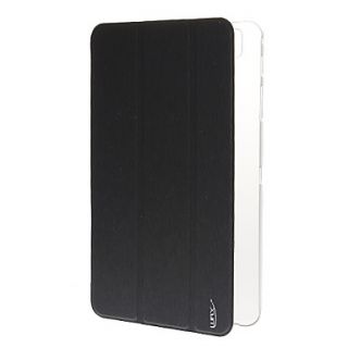 PU Leather Plastic Full Body Case with Stands for Samsung T320 (Black)
