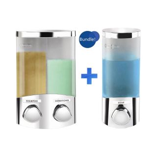 Euro Duo & Uno Chrome Liquid Soap & Shampoo Dispensers