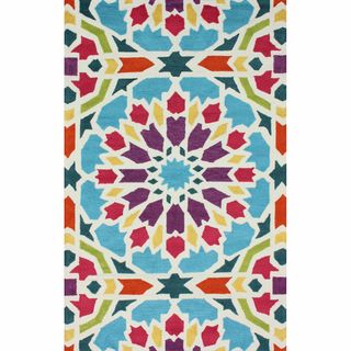Nuloom Handmade Mosaic Multi Rug (76 X 96) (IvoryPattern CasualTip We recommend the use of a non skid pad to keep the rug in place on smooth surfaces.All rug sizes are approximate. Due to the difference of monitor colors, some r ug colors may vary sligh