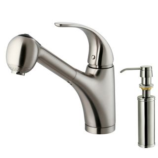 Vigo Stainless steel Pull out Spray Kitchen Faucet With Soap Dispenser And Lever Handle