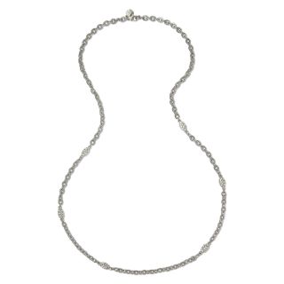MONET JEWELRY Monet Silver Tone Long Crystal Station Necklace, Clear