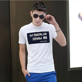 Mens Summer Round Neck Casual Short Sleeve Letter Printing T shirts(Except Acc)