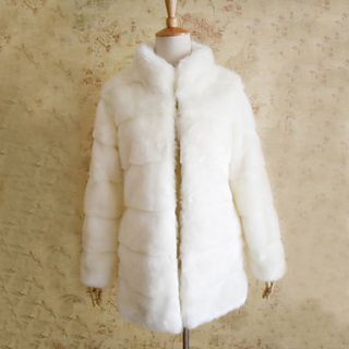 Long Sleeve Standing Faux Fur Party/Casual Coat(More Colors)