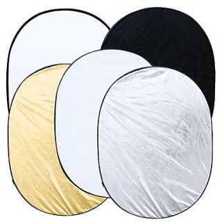 5 in 1 Photography Studio Multi Photo Collapsible Light Reflector Oval 90 x 120cm