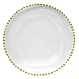 Gold Beaded Glass Charger Plate   1900007