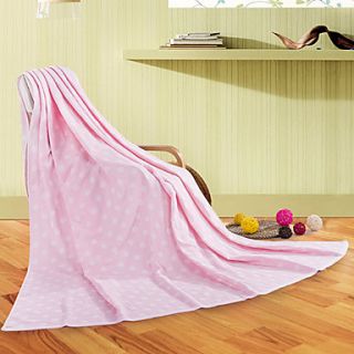 Siweidi Small Size Single Jacquard Cotton Cloth Polka Dots Print Towel(Pink)