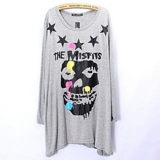 Womens Fashion Personality Long Sleeve Joining Loose T Shirt
