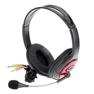 KT I900MV Stereo On Ear Headphone with Mic and Remote for Computer(RedBlack)