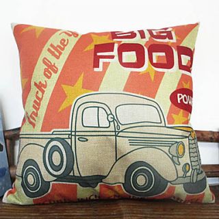 Classic Car Poster Pattern Decorative Pillow Cover