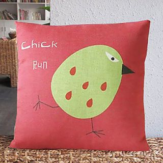 Cute Cartoon Running Chick Pattern Decorative Pillow Cover