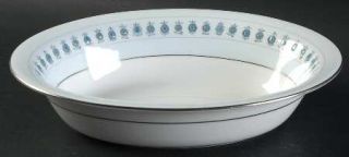 Minton Ancient Lights 10 Oval Vegetable Bowl, Fine China Dinnerware   Blue Band