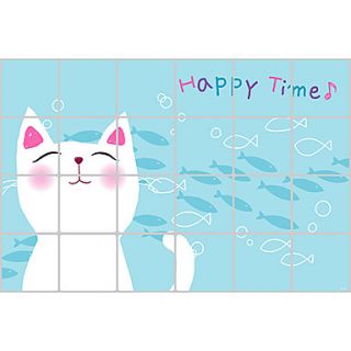 Cartoon Cat Aluminum Foil Waterproof High Temperature Resistant Wall Stickers