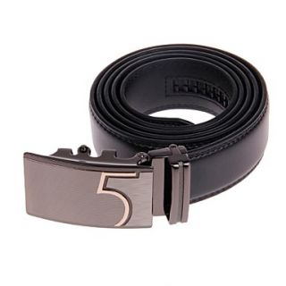 Mens Stylish Cow Split Leather Belt W/ Zinc Alloy Automatic Buckle