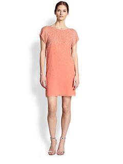 Alice + Olivia Silk Philly Embellished Dress   Persimmon Punch