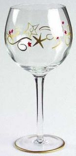 Pfaltzgraff Holiday Cheer Handpainted Glassware Wine, Fine China Dinnerware   Re