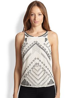 Parker Marcy Beaded Top   Black Ivory