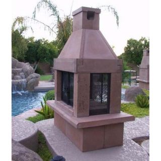 Mirage Stone See Through Wood Burning Outdoor Fireplace Copper  