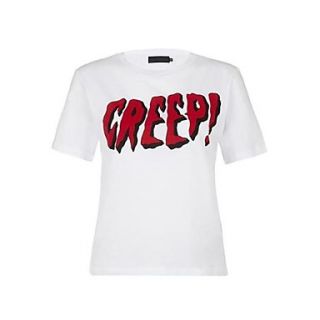 Womens Round Collar Creep Printed T Shirt