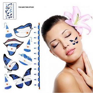 2PCS Butterfly Pattern Argentina World Cup Waterproof Tattoo Body Temporary Glitter Stickers