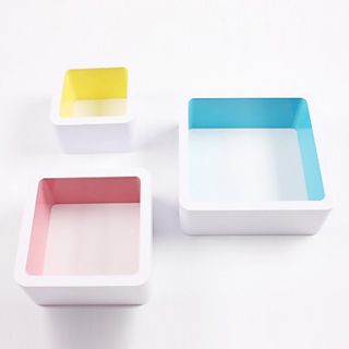 Set of 3 Modern Flashing Baking Varnish Cubeic Storaging Shelf