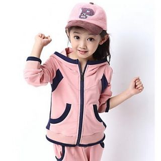 Girls Hoodie Collar Two Pieces Clothing Set