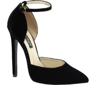Womens Devious Sexy 21   Black Velvet Two Piece Shoes