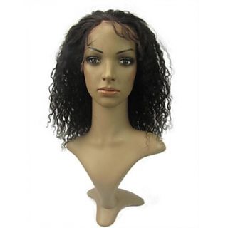Lace Front 14 Live Curly 100% Indian Remy Human Hair Lace Wig 5 Colors to Choose