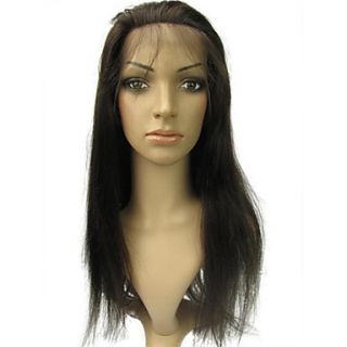Lace Front 18 Silky Straight 100% Indian Remy Human Hair Lace Wig 5 Colors to Choose