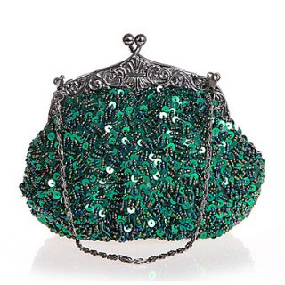 BPRX New WomenS Exquisite Shape Paillette Evening Bag (Green)