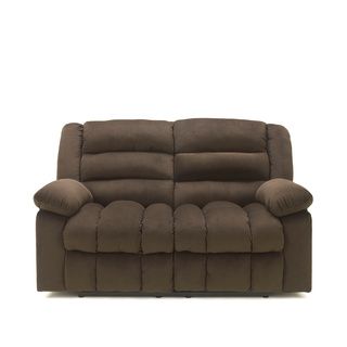 Signature Designs By Ashley Ekron Chocolate Microsuede Reclining Loveseat