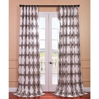 Sorong Grey Printed Cotton Pole Pocket Curtain Panel